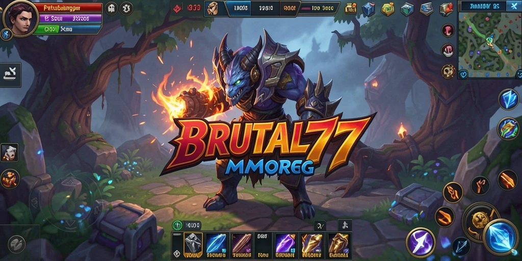 Tampilan gameplay seru dalam dunia MMORPG BRUTAL77.