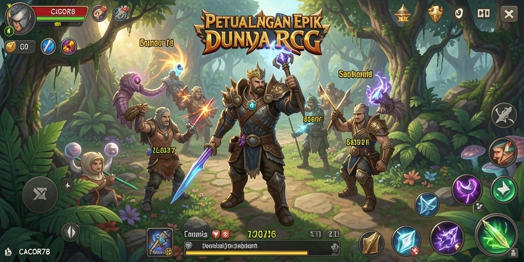 Tampilan seru gameplay RPG dalam CACOR78.