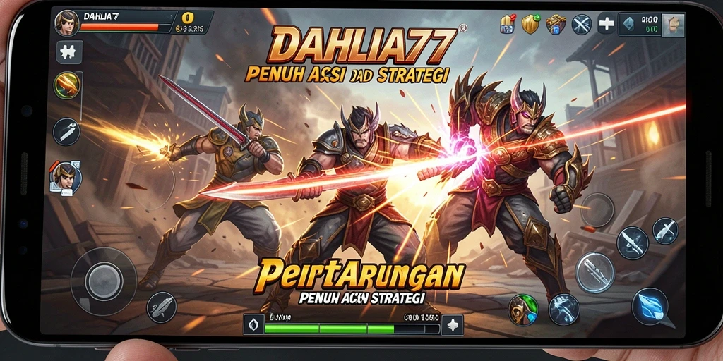 Screenshot gameplay DAHLIA77 dengan pertarungan seru dan karakter unik.