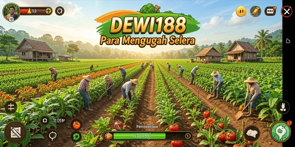 Screenshot DEWI188 yang menunjukkan gameplay bertani yang menarik.