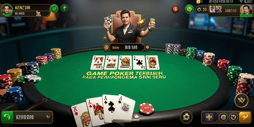 Gameplay seru KENZO188 dalam suasana Poker yang mendebarkan.