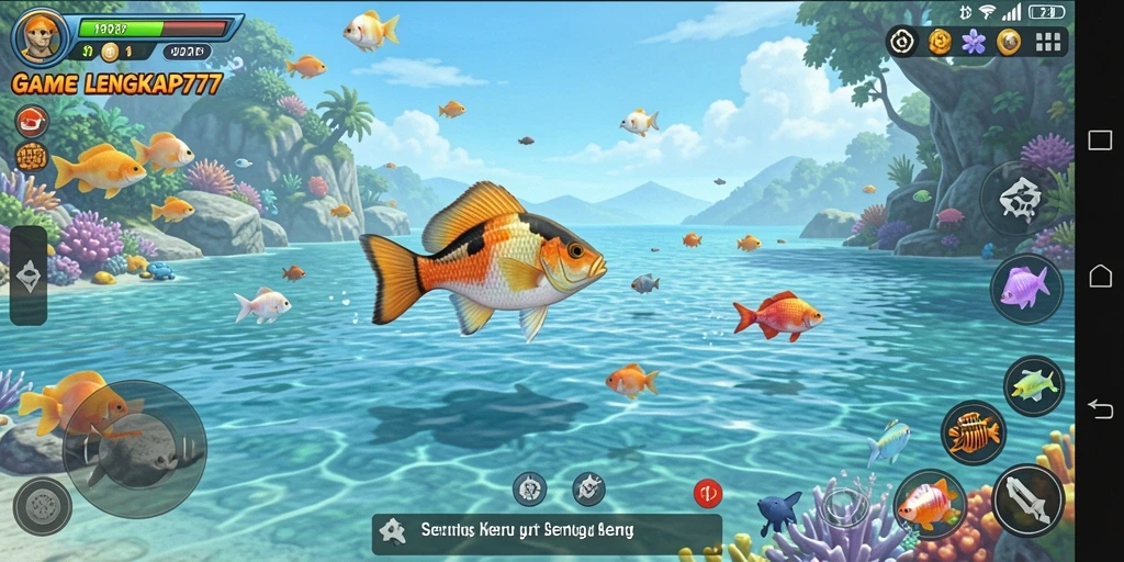Screenshot gameplay LENGKAP777 menampilkan aksi memancing yang mendebarkan.
