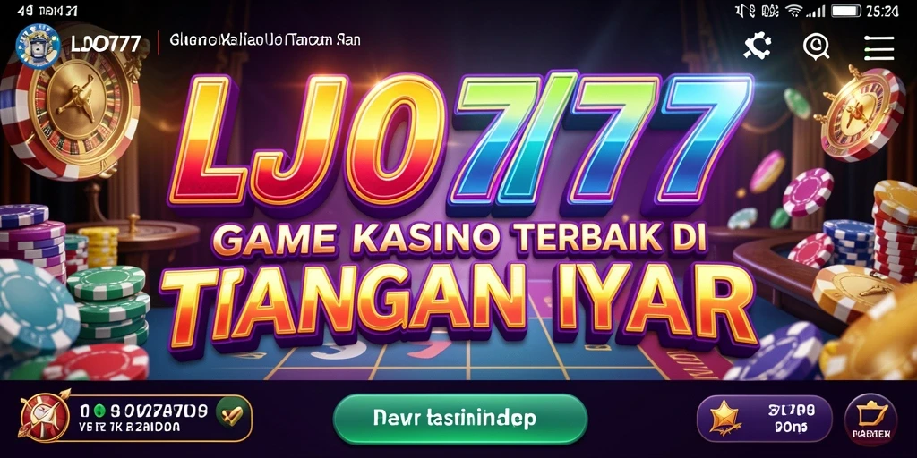 Tampilan utama LJO777 dengan gameplay kasino yang menarik.