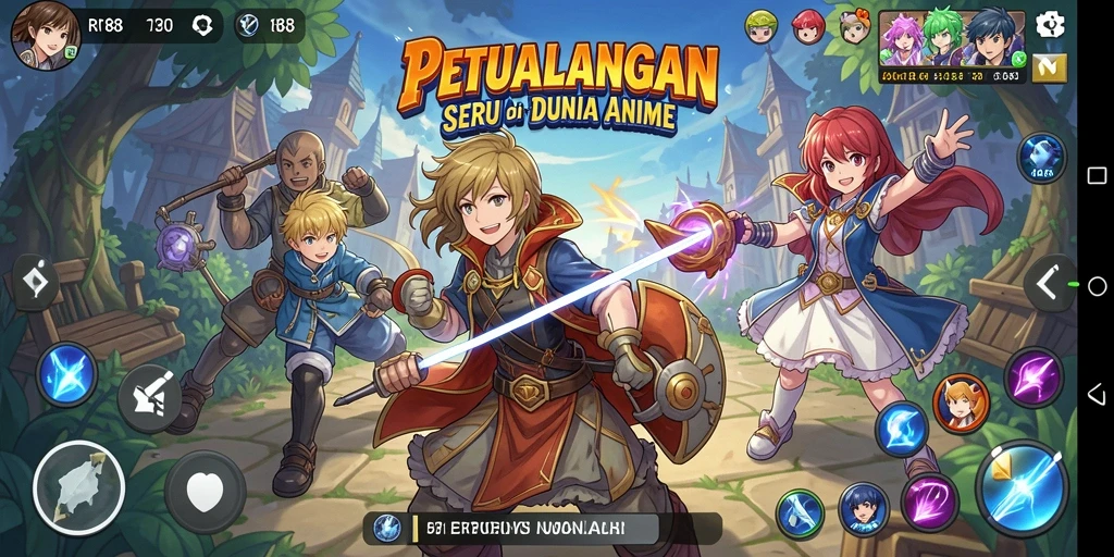 Gameplay seru di dunia anime yang penuh aksi.