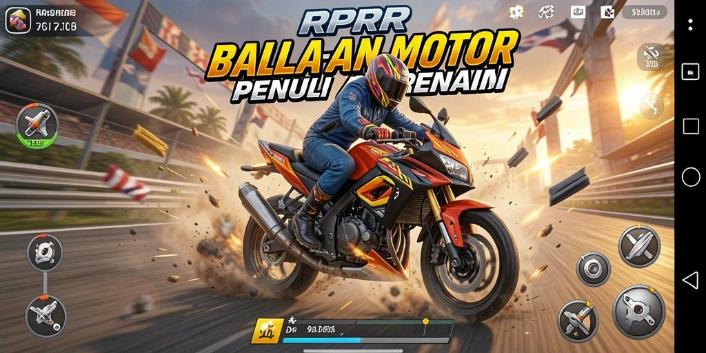 Gameplay seru RPRR dengan balapan motor yang menegangkan.