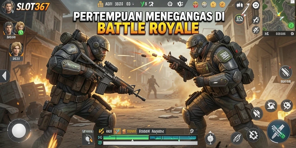 Gameplay SLOT367: Pertempuran seru dan mendebarkan di arena Battle Royale.