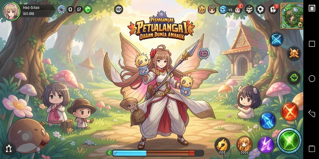 Gameplay V07 menampilkan pertarungan karakter Anime yang seru.