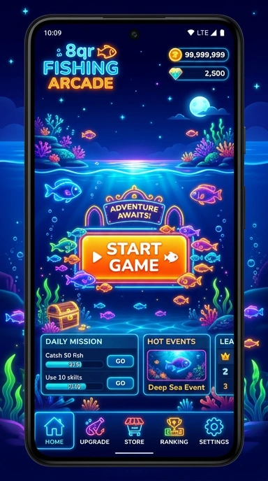 Tampilan utama aplikasi 8qr yang menarik dan user-friendly.